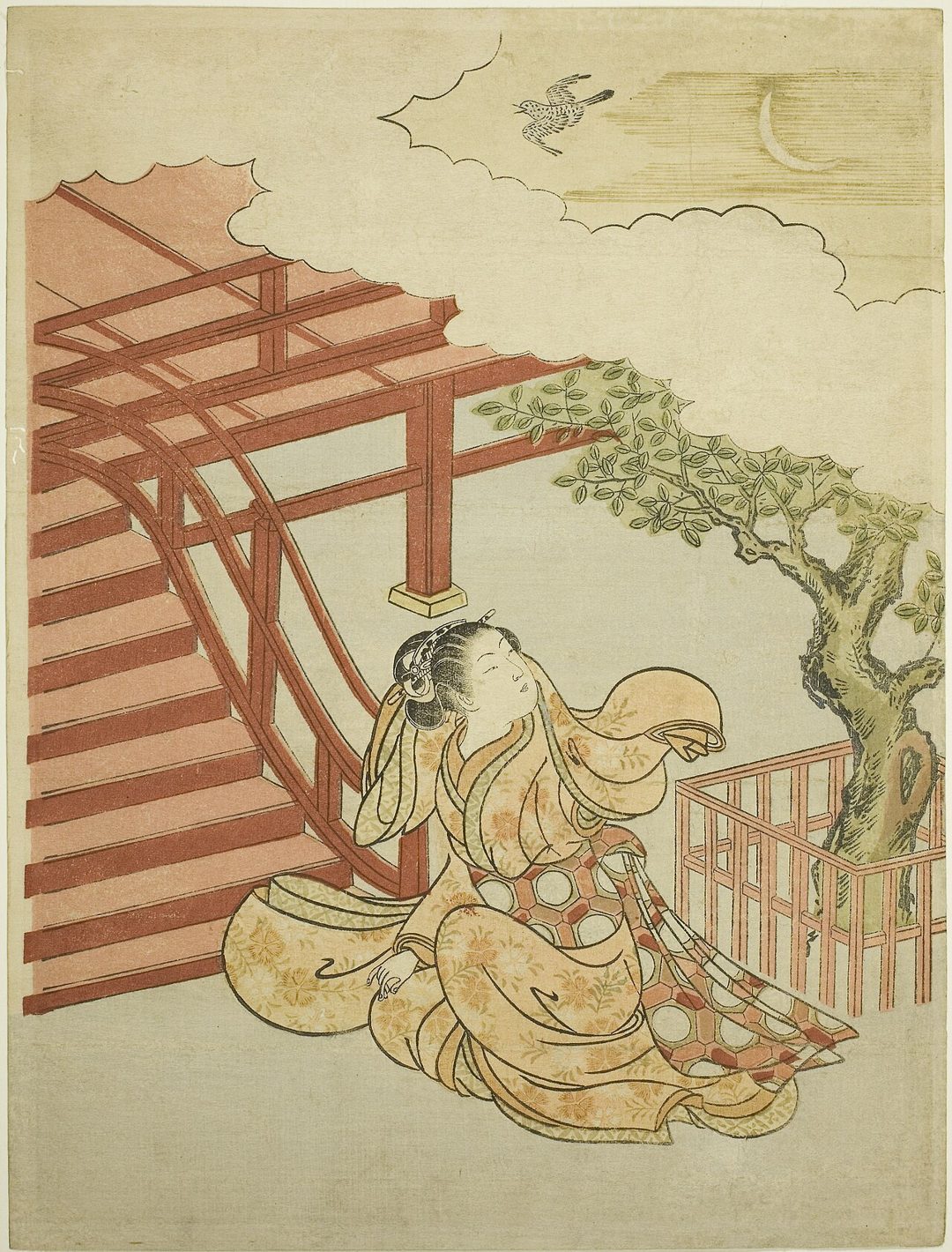 The Call of the Cuckoo above the Clouds — Suzuki Harunobu
